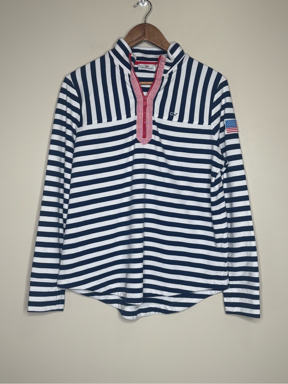 Vineyard Vines Nautical Striped Quarter-Zip Pullover Sweatshirt